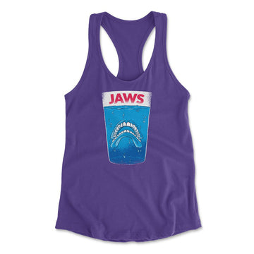 Jaws Teeth Womens Racerback Tank in Purple Rush color